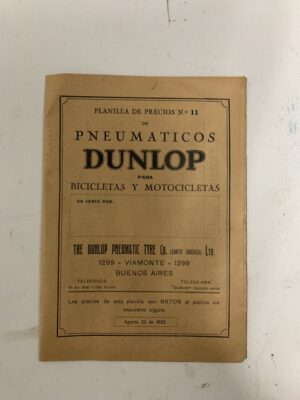 Catálogo de Neumaticos Dunlop 1923